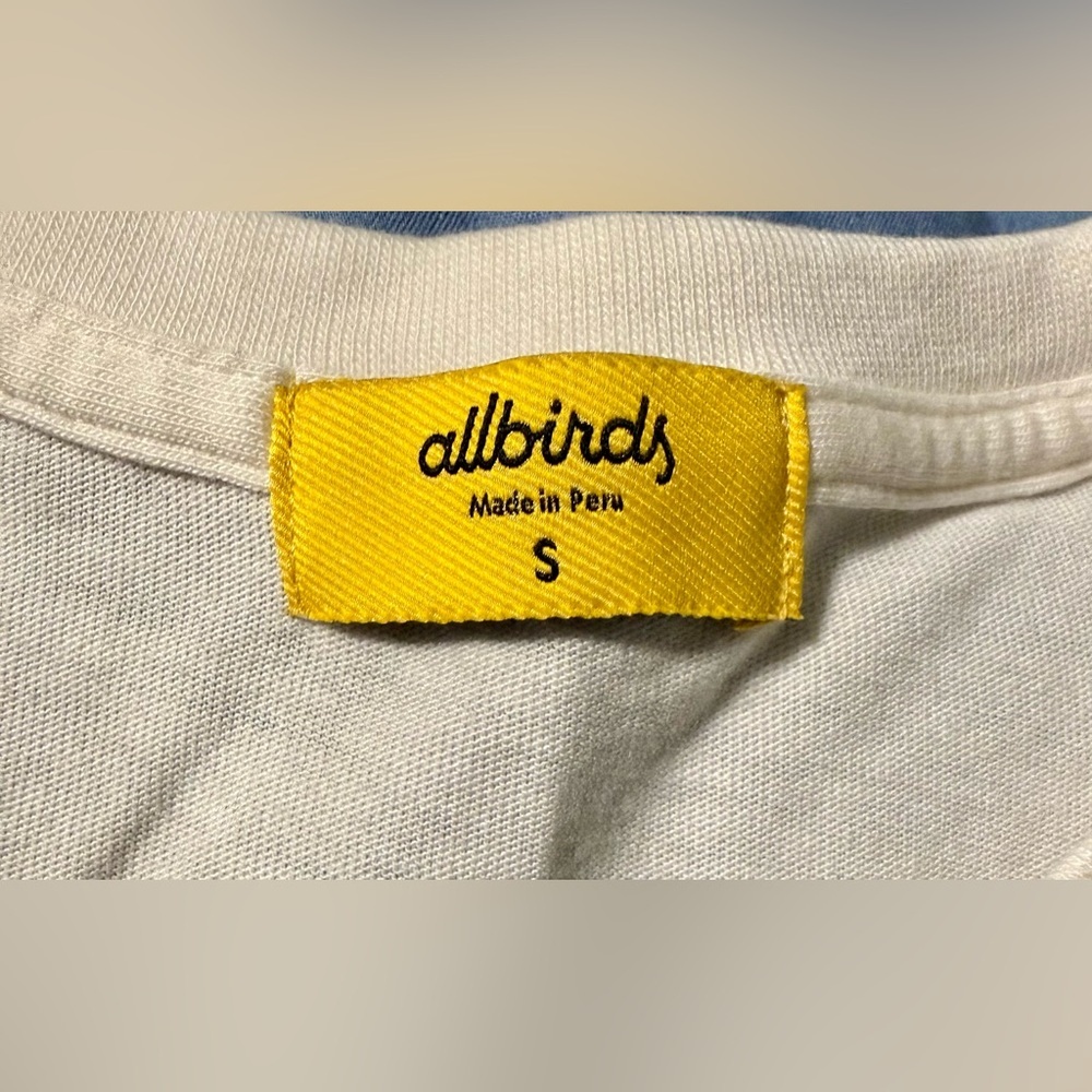 Allbirds Merino Wool Blend Long Sleeve Tee Cream Pocket Soft Men’s S - Picture 2 of 11
